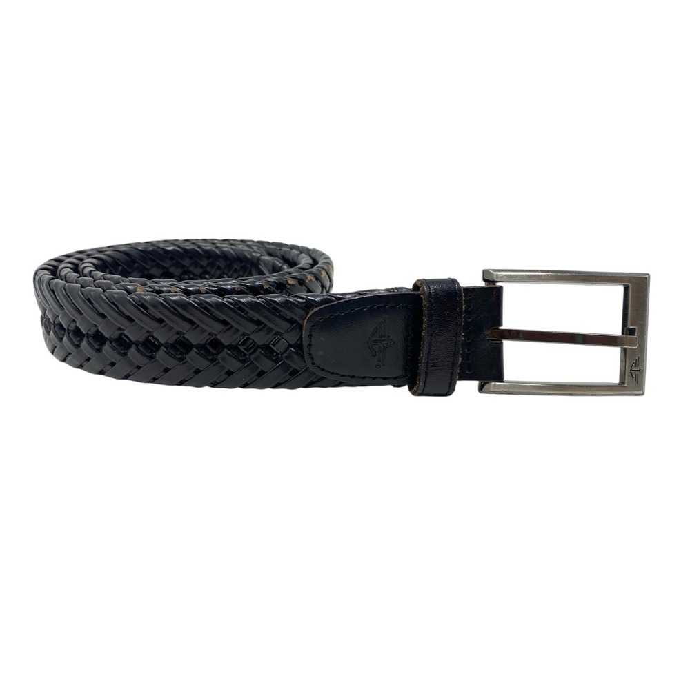 Dockers Mens Dark Brown Woven Belt Synthetic Leather Size 32 Casual - Work Wear